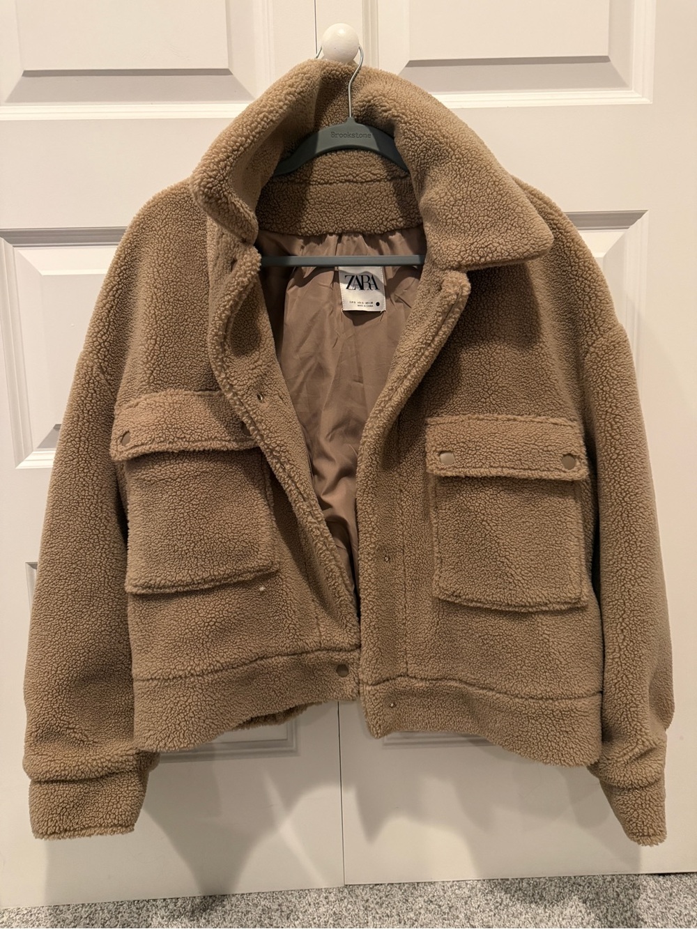 Zara Sherpa Jacket in Taupe